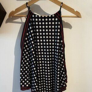 Black blouse with white polka dots